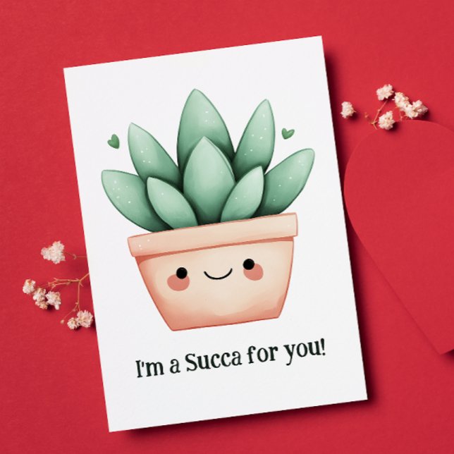Cartão De Festividades Sou uma Succa para você. (This card is plant-tastically adorable! 🌱)