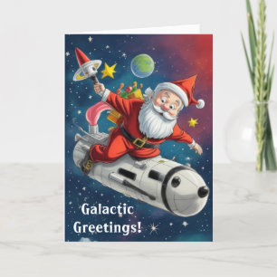 Cartão De Festividades Space Santa Claus