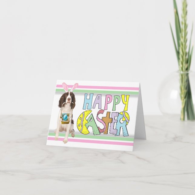 Cartão De Festividades Spaniel de Springer inglês da páscoa (Frente)