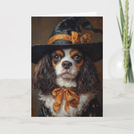 Cartão De Festividades Spaniel Witch Halloween