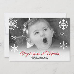 Cartão De Festividades Spanish Alegría para el Mundo Red Family Photo