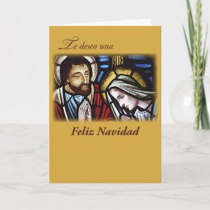 Cartão De Festividades Spanish Christmas Blessing, Holy Family