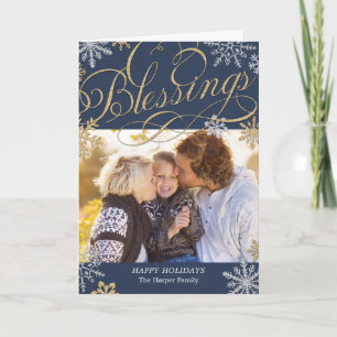 Cartão De Festividades Sparkling Flakes Holiday Greeting Card