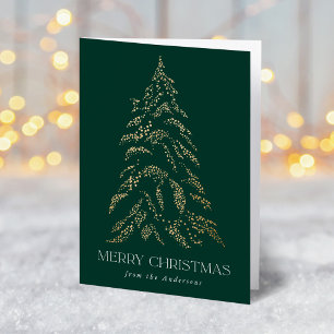 Cartão De Festividades Sparkling Winter Pine Merry Christmas Non-Photo