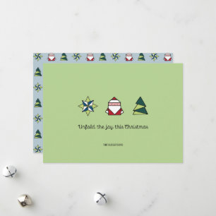 Cartão De Festividades Spearmint Origami Natal