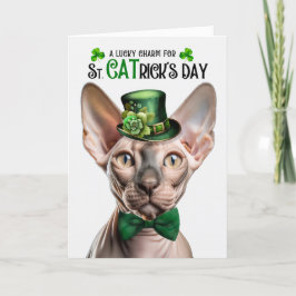 Cartão De Festividades Sphynx Cat Lucky Charm Rua CATrick