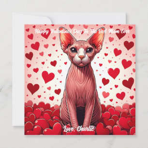 Cartão De Festividades Sphynx Cat Valentine Day Puro