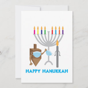 Cartão De Festividades Spinning top and Candle with face mask