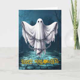 Cartão De Festividades Spooky Haunted Ghost Halloween