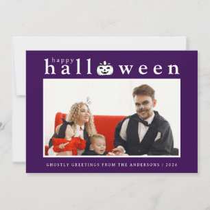 Cartão De Festividades Spooky Jack-o'-lanterna Feliz Halloween 1 Foto