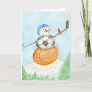 Cartão De Festividades Sporty Snowman Greeting card