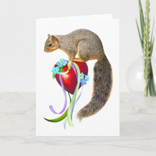Cartão De Festividades Squirrel Old-Fashioned Valentine's Day Card