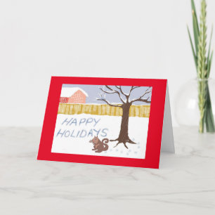 Cartão De Festividades "Squirrel Says Happy Holidays"