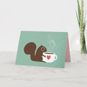 Cartão De Festividades Squirrel with Coffee Valentine's Day Love Card