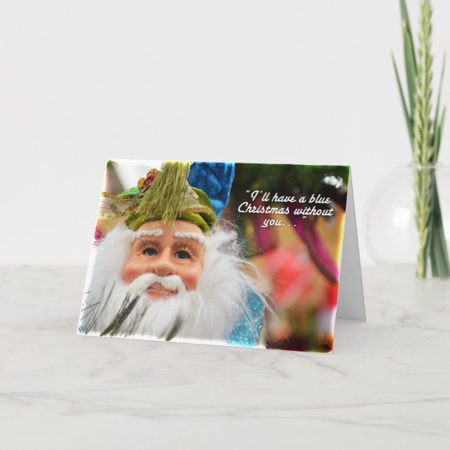 Cartão De Festividades Sr. Azul Claus (Frente)