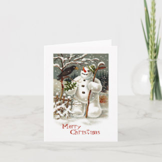 Cartão De Festividades Sr. Snowman e Sr. Crow Note Card