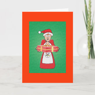 Cartão De Festividades Sra. Papai noel OES