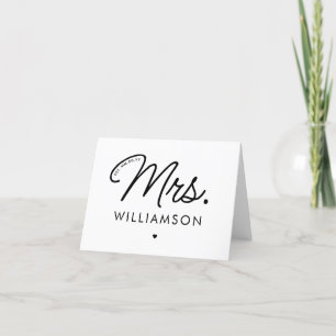 Cartão De Festividades Sra. Personalizada Est. Moderno Elegante Script Re