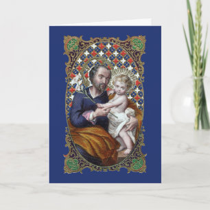 Cartão De Festividades St. José e o Menino Jesus (D 02)