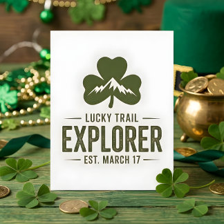 Cartão De Festividades St Patrick Days Hiking Lucky Explorer