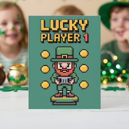 Cartão De Festividades St Patrick Days Lucky Gamer Player