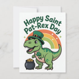 Cartão De Festividades St Patrick’s Day Card Cute Dino