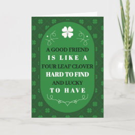 Cartão De Festividades St. Patrick’s Day Four Leaf Clover Friendship