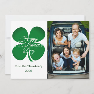 Cartão De Festividades St. patrick's day Green Shamrocks family photo Hol