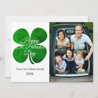 Cartão De Festividades St. patrick's day Green Shamrocks family photo Hol