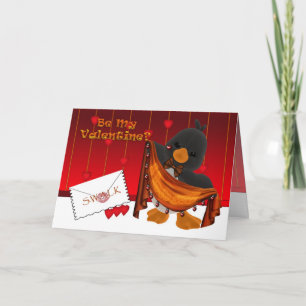 Cartão De Festividades St.Valentine's Day Card, Valentine Penguin Hearts