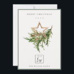 Cartão De Festividades Stag Marsala Foliage Wreath Feliz Logotipo de Nata<br><div class="desc">Se precisar de mais alguma personalização,  por favor,  sinta-se à vontade para me enviar uma mensagem em yellowfebstudio@gmail.com.</div>