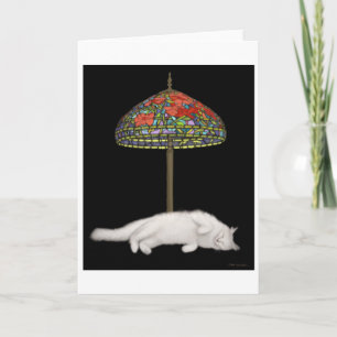Cartão De Festividades Stained Glass Cat Sunlamp Card