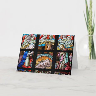 Cartão De Festividades Stained Glass Christmas Card