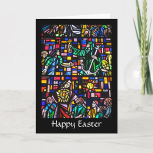 Cartão De Festividades stained happy easter