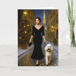Cartão De Festividades Standard Poodle Holiday Card