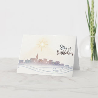 Cartão De Festividades Star of Bethlehem Christmas Nativity Skyline Art