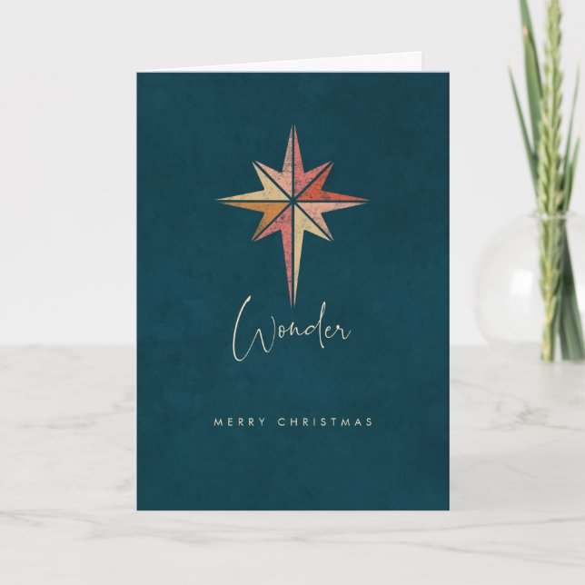 Cartão De Festividades Star of Wonder Folder Holiday Card (Frente)