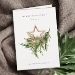 Cartão De Festividades Star Ornament Pine Branch Fauna Feliz Natal<br><div class="desc">Se precisar de mais alguma personalização,  por favor,  sinta-se à vontade para me enviar uma mensagem em yellowfebstudio@gmail.com.</div>