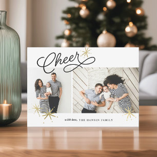 Cartão De Festividades Starred Cheer Duas Fotografias