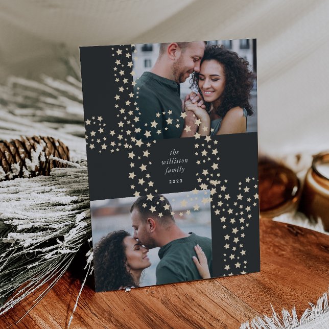 Cartão De Festividades Starry Joy | Duas Fotos (Criador carregado)