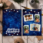 Cartão De Festividades Starry Night 4 Photo Collage Feliz Natal<br><div class="desc">Mande uma alegria festiva com a nossa maravilhosa Festa de Foto da Noite Estrelada 4 Cartaz Feliz de Natal! Este cartão captura o espírito de feriado, com um efeito digital deslumbrante de estrelas brilhantes, uma bela noite estrelada, e um belo roteiro "Feliz Natal". Personalize-o com uma colagem de 4 fotos...</div>