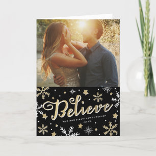 Cartão De Festividades Starry Night Holiday Photo Greeting Card