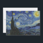 Cartão De Festividades "Starry Night" por Van Gogh<br><div class="desc">Este design apresenta uma reprodução inalterada e sem edição,  de alta resolução,  da famosa pintura "Noite Estrelada" de Van Gogh.</div>