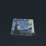 Cartão De Festividades "Starry Night" por Van Gogh<br><div class="desc">Este design apresenta uma reprodução inalterada e sem edição,  de alta resolução,  da famosa pintura "Noite Estrelada" de Van Gogh.</div>