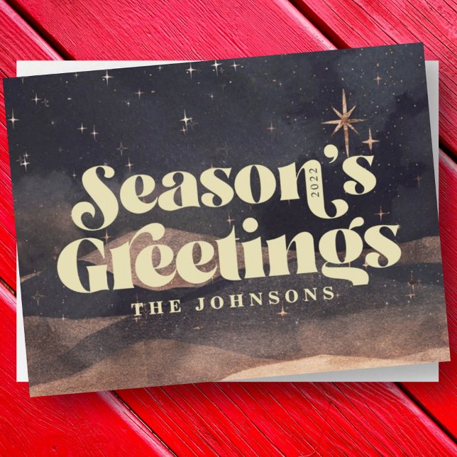 Cartão De Festividades Starry Night Winter Sky Modern Elegante Chic (Criador carregado)