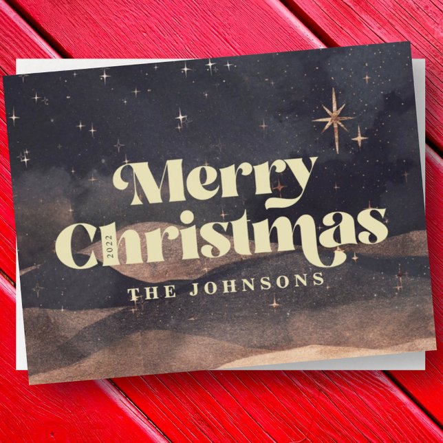 Cartão De Festividades Starry Night Winter Sky Modern Elegante Chic (Criador carregado)