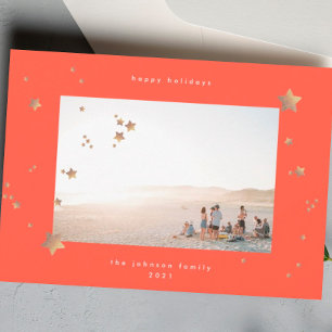Cartão De Festividades Starry Red Cherry White Christmas Photo Happy