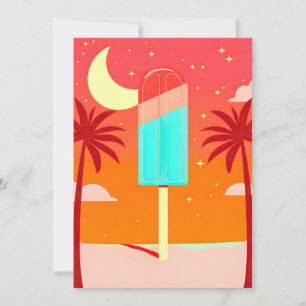 Cartão De Festividades Starry Summer Palm Ice Oasis