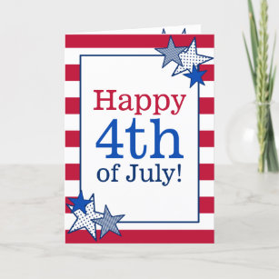 Cartão De Festividades Stars Stripes Patriótico 4º da Tipografia de julho