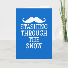 Cartão De Festividades Stashing através da neve…